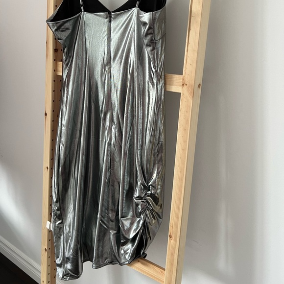 Torn by Ronny Kobo Strappy Dress Metallic Silver ( L ) - Picture 8 of 12